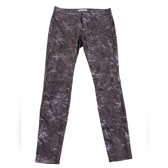 Rich & Skinny metallic gray python animal print skinny jean low rise size 28 - Picture 1 of 6